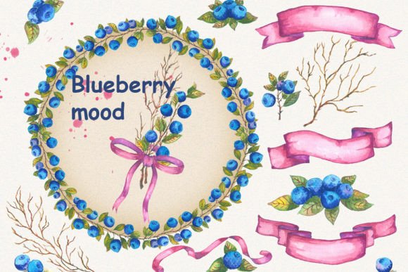 Bluberry Clipart and Watercolor Clipart: Versatile Art for Creative Projects