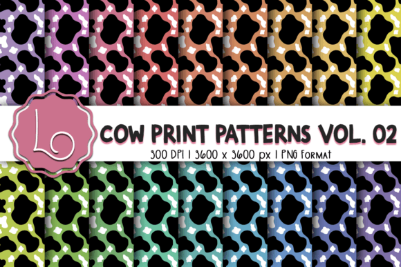 Cow Print Patterns Vol. 02: A Versatile Design Asset for Creative Projects