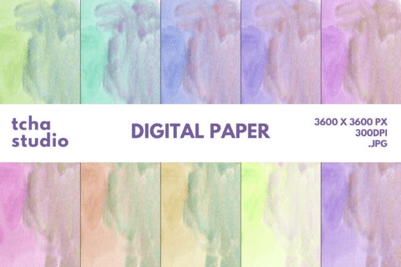 Cute Color Mix Watercolor Digital Papers for Creative Projects