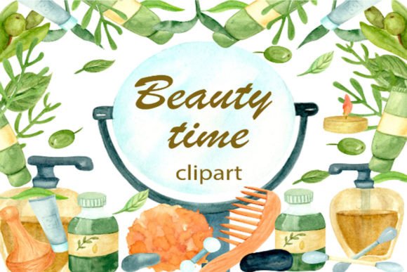 SPA Beauty, Makeup Clipart, Watercolor: A Strategic Design Asset for Beauty Professionals
