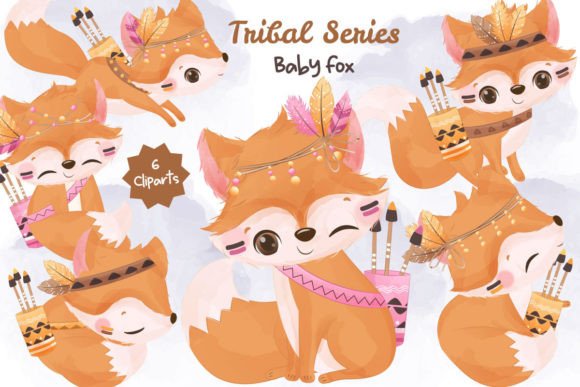 Tribal Series Little Fox Clipart: A Versatile Design Asset for Creative Projects